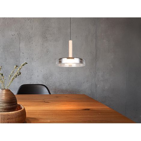 LED Pendelleuchte CELESTE 1-flammig höhenverstellbar Glas Chrom, Ø 22cm