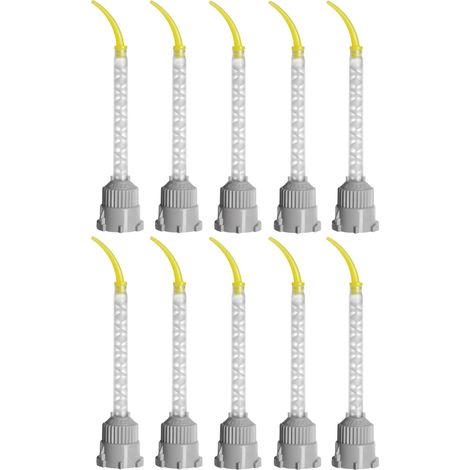 Mélangeur court courbé 70mm 10 pièces en sachet pour cartouches double chambre 50ml UHU (1/2)