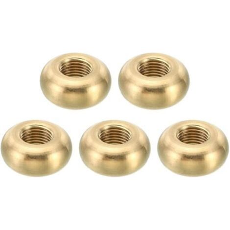 Dado autobloccante tondo in ottone massiccio M10x1, 5 pezzi, spessore 10 mm, diametro 22 mm, per mobili, lampade e illuminazione