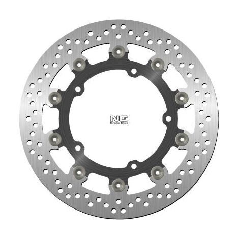 Disco de freno delantero NG para Yamaha FZ6, MT03, MT09, XJ6, XSR 900, R3, R25, XV 1700, XV 1900 (centro de aluminio) (298 x 132 x 5,0 mm) (5 x 8,5 mm) flotante (centro de aluminio)