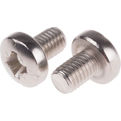 Vis à métaux RS PRO M8 à tête Cylindrique Pozidriv en Acier Inoxydable, 12mm ( Prix pour Sachet de 25 )