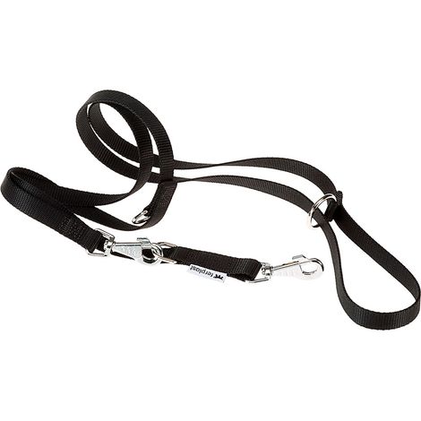 Ferplast CLUB GA Guinzaglio regolabile in nylon per l'addestramento di cani - in vari colori e misure. Variante GA15/200 - Misure: 15 mm x L 200 cm - Nero
