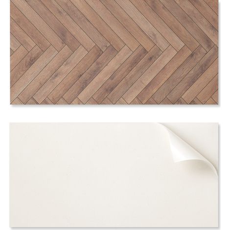 Suelo vin铆lico autoadhesivo con estampado de espiga, 120 x 60 cm