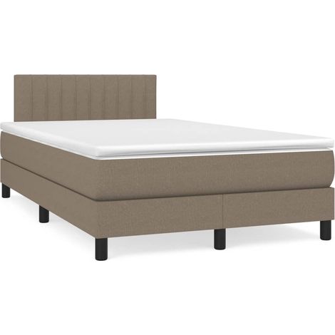 Sommier à lattes de lit avec matelas taupe 120x190 tissu (1/5)