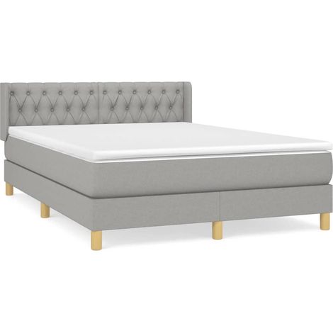 Maison Exclusive - Giroletto a Molle con Materasso Grigio Chiaro 140x190cm Tessuto (1/5)