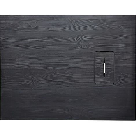 Receveur de douche Lendou 1000 x 35 x 800 mm avec structure en bois fonte minérale noir mat, écoul. 90 mm (1/3)