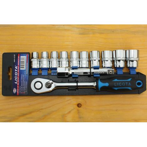 Coffret Douilles 1/2 Pouce, 12 Pièces, 10-24mm, Cliquet 60 Dents (1/3)