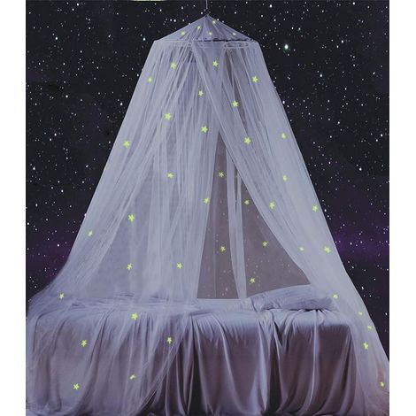 Auvent de lit avec étoiles phosphorescentes fluorescentes, Moustiquaire (1/5)