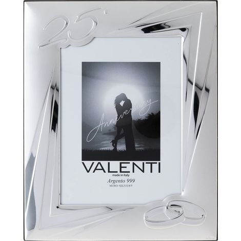 Valenti&Co - Cornice Portafoto in Argento cm 13x18. Ideale come regalo per matrimonio o per la mamma e papà. (1/4)
