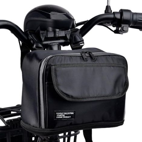 Borsa da bicicletta, borsa da manubrio anteriore, borsa da manubrio, impermeabile, con strisce riflettenti, tracolla removibile, per biciclette (1/5)