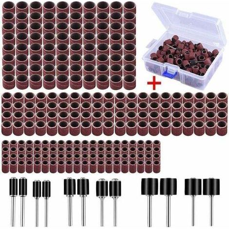 252-teiliges Schleiftrommel-Set mit kostenloser Aufbewahrungsbox, inklusive 240 Schleifbändern und 12 Trommeldornen für Dremel-Rotationswerkzeuge (1/4)