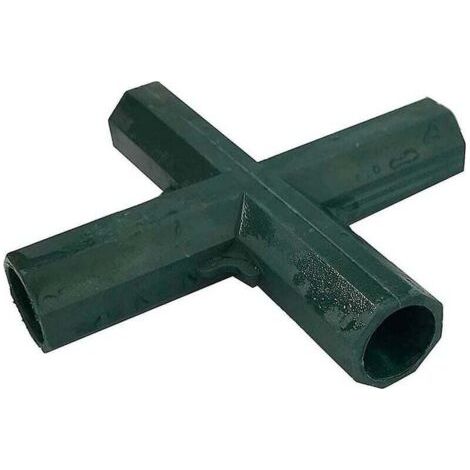 Lot de 4 connecteurs d'angle pour cadre de jardin 4 voies - Connecteur de tuyau - Connecteur d'angle pour serre, cadre de meubles - Intérieur de 16 mm(flat 4 way) (1/4)