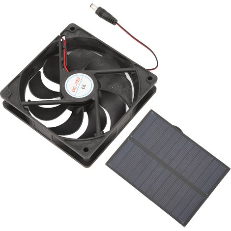 Ventilateur solaire extérieur 12V 3W kit panneau monocristallin pour caravane camping toilettes niche chien (1/5)