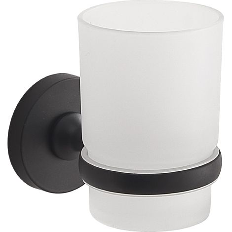 Porte-Brosse Mural Noir Mat (1/4)