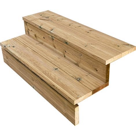 Terrassentreppe H37cm 2 Stufen, Breite 100cm, MIT Setzstufen