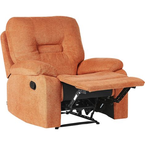 Recliner Chair BERGEN With Footrest Fabric Orange