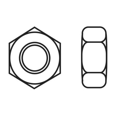 TOOLCRAFT 888115 Écrou hexagonal M2.5 DIN 934 acier inoxydable A2 10 pc(s) C66993 (1/2)