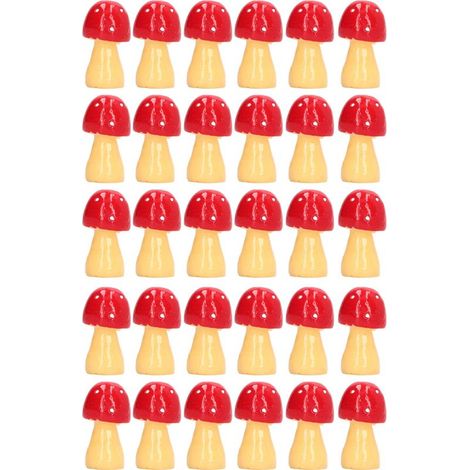 Lot de 30 mini champignons décoratifs échelle 1:12 1:6 pour maison de poupée, ornement paysage miniature. (1/5)