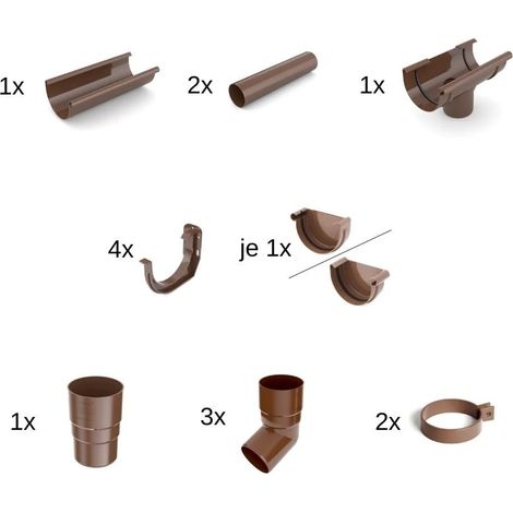 Kit Canalón de Lluvia Marrón 2 Metros Sistema 125 (1/2)