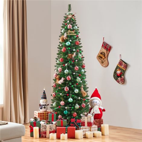 Homevive Árbol de Navidad Estrecho de 214 cm con 499 Puntas Verde (1/5)