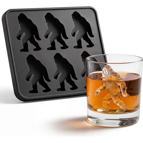 Bac à glaçons en Forme de chimpanzé, Moule à glaçons, Gros glaçons pour Whisky, bac à glaçons en Silicone pour Whisky et Cocktails (Noir) (1/5)