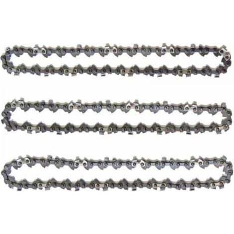 Chaîne d’élagueuse sur perche – Lot de 3 pièces, 10" (25 cm), 40 maillons, faible rebond, compatible avec Black & Decker, Ryobi, Ferrex