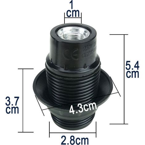 10 Pcs E14 Douilles Lampes Conviennent aux Ampoules à Vis E14 et aux Lampes à Économie d'énergie à vis, Lampe Douille en Plastique a une Bonne Conductivité Électrique (Noir) (1/3)