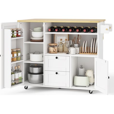 Isla de cocina móvil con encimera abatible MDF HOMVRA (1/5)