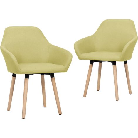 Sillas de comedor 2 unidades tela verde vidaXL (1/5)