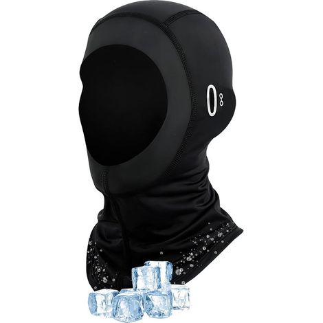 Pasamontañas de verano para hombre y mujer, máscara de esquí extremadamente resistente al viento, elástica, con protección UV, máscara facial transpirable con orificios para gafas, para actividades al (1/5)
