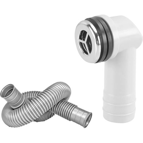 1 x Tuyaux de Trop-plein, Tube de Trop-plein pour Lavabo en Céramique pour Lavabo de Salle de Bain, 29x29mm Interface Ronde, Longueur de Tube 450 mm (1/5)