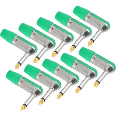 10 Prises Audio 6,35mm Jack XLR Coudé Professionnel Résistant Corrosion Adaptateur Casque Vert (1/5)