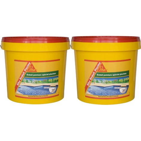 Juego de 2 suplementos de impermeabilización para piscinas SIKA Enduit Piscine - Espuma blanca - Kit 6,16kg (1/4)