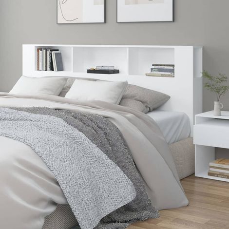 Tête de lit Design industriel - Pour Lit adulte - Blanc 200x18,5x104,5 cm Chic-659524 (1/5)