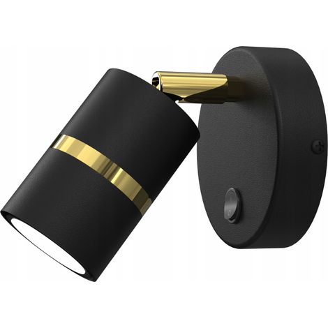 Wand- und Deckenleuchte, schwarz-golden, beweglich, LED, GU10, polnische Fassung (1/3)