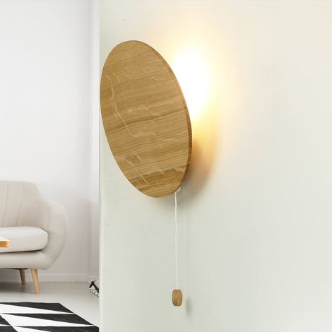 Natürliche Wandlampe Holz Eiche G9 Schlafzimmer Flur (1/5)