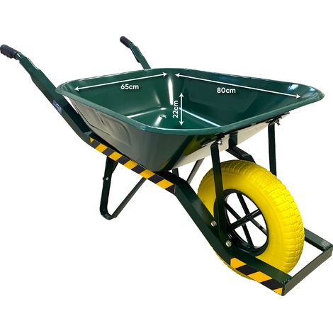 Brouette de jardin 85L – Charge jusqu'à 250 kg – Roues increvables pour terrains accidentés – Acier galvanisé anti-corrosion – Keli