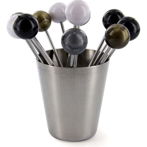 Set de 12 piques à bigorneaux inox avec support circulaire (1/3)