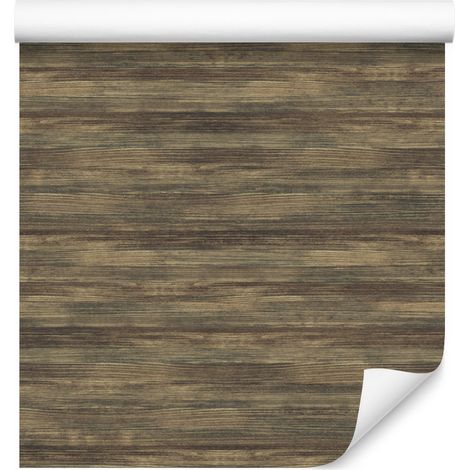 Papier peint à motif bois horizontal coloré pour salon et chambre 50x1000 cm (1/5)