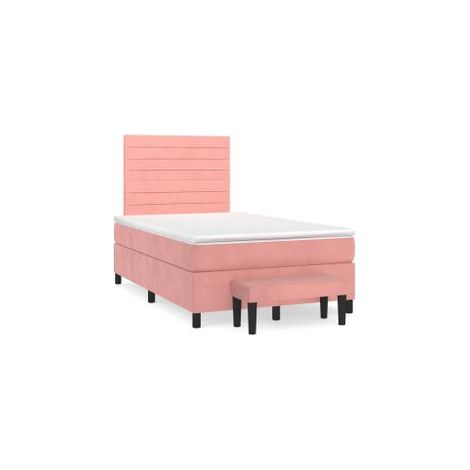 Sommier à lattes de lit avec matelas Rose 120x200 Velours (1/5)