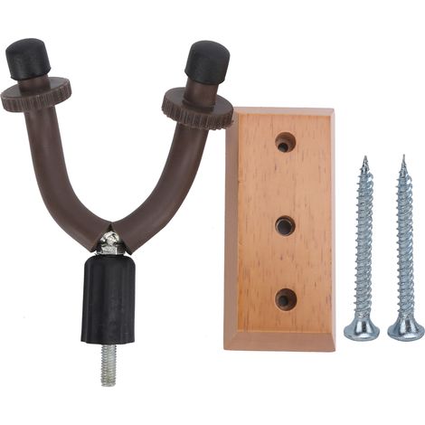 Crochet mural en bois massif pour guitare, support mural réglable avec butée, adapté guitare électrique, ballade et basse GG-2 (1/5)