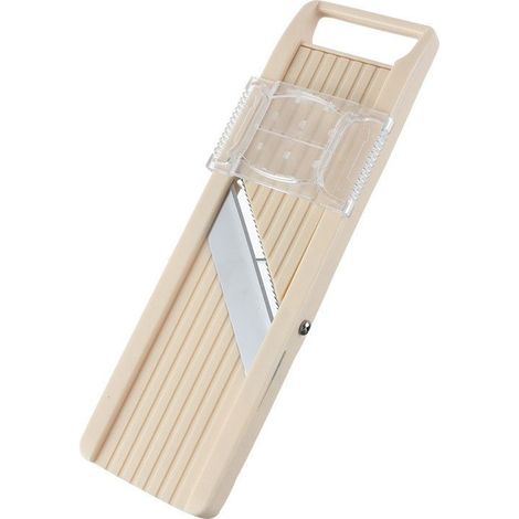 Trancheuse à mandoline japonaise BN-1 avec trois lames interchangeables en acier inoxydable, ivoire, coupe-légumes, éplucheur, acier inoxydable, blanc cassé (1/4)