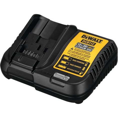 Dewalt – Chargeur pour électroportatif DCB112 10,8V à 18V – Li-Ion – Charge rapide – Compatible avec batteries coulissantes