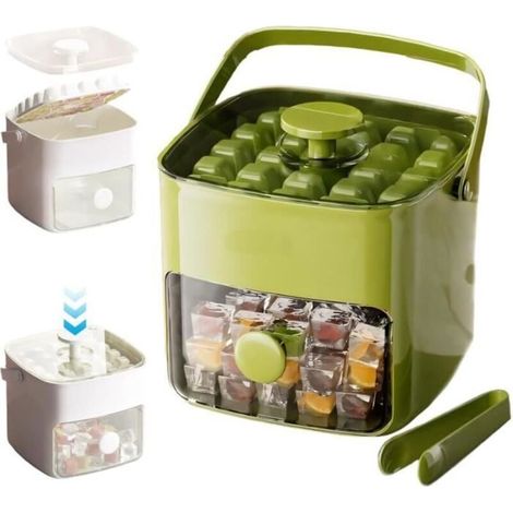 Bac à Glaçons - Non spécifié - 48 Glaçons - Vert - PP de qualité alimentaire - Avec récipient