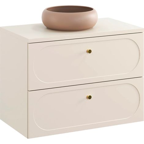 Meuble simple vasque 80cm Sanae Beige sable (1/5)