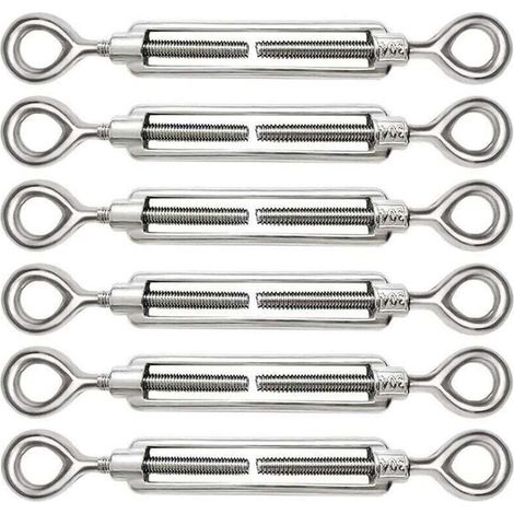 Tendeurs de câble M5 réglables, œillet et boucle en acier inoxydable 304 pour tendeurs de câble, tendeurs de câble en acier, accessoires pour crochets (1/4)