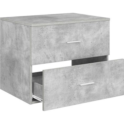 Meuble Vasque Suspendu pour Salle de Bain, 62.5 x 44.5 x 50 cm, Couleur Gris Béton, Design Moderne et Minimaliste (1/5)