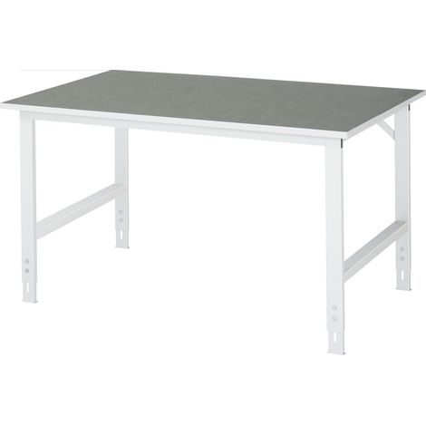 Rau Arbeitstisch Tom BxTxH 1500x1000x760-1080mm, Linoleum Arbeitsplatte (1/4)