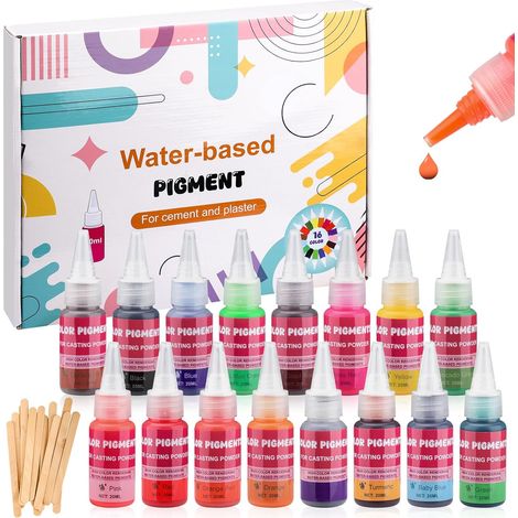 pigments de Couleur à Base d'eau pour la création de Motifs colorés DIY, poudres de Moulage concentrées pour Peinture sur béton, plâtre, Peinture Ciment pour projets de modélisme - 20 ML par Sachet (1/5)