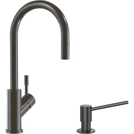 Robinet cuisine VILLEROY ET BOCH Umbrella flex + Distributeur de savon Anthracite